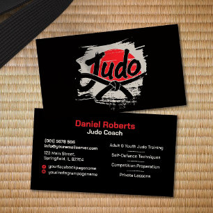 Judo-Lehrer - Schwarzgurt und Sonne Visitenkarte