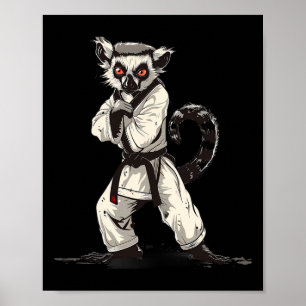 Judo Lemur Natur Kickboxen Taekwondo Kampfsport Poster