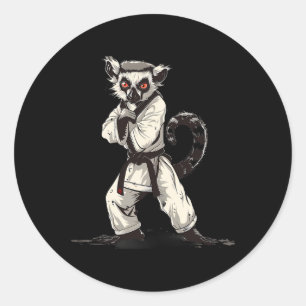 Judo Lemur Natur Kickboxen Taekwondo Kampfsport Runder Aufkleber