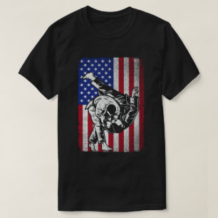 Judo Martial Arts USA Flag Judoist Men Wo T-Shirt