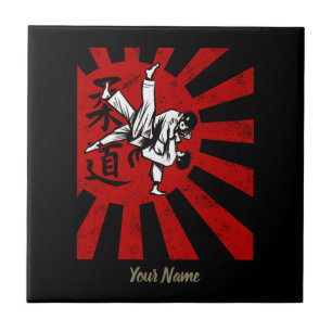 Judo Martial Arts Vintages Retro Design Fliese