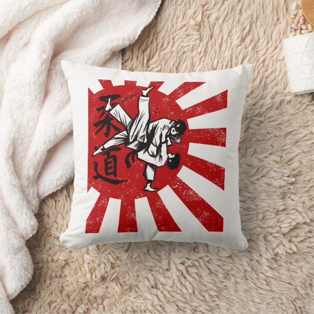 Judo Martial Arts Vintages Retro Design Kissen (Decke)