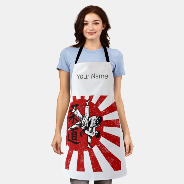 Judo Martial Arts Vintages Retro Design Schürze (Getragen)