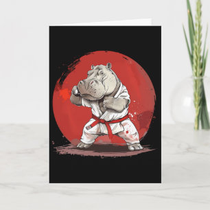 Judo Nilpferd Natur Kickboxen Taekwondo Kampfsport Karte