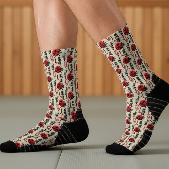Judo Pattern - Black Belt, Kanji and Sun Socken (Von Creator hochgeladen)