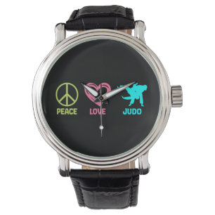 Judo Peace Love Martial Arts Asian Fighting Gift Armbanduhr