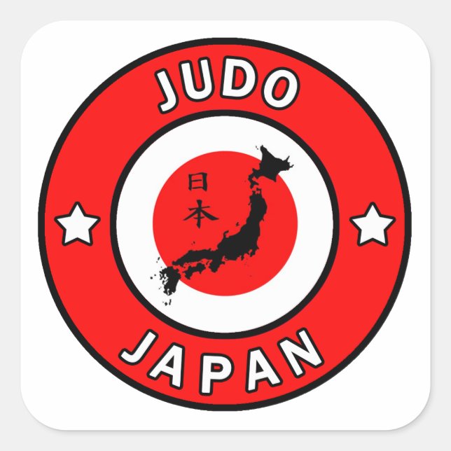 Judo Quadratischer Aufkleber (Vorderseite)