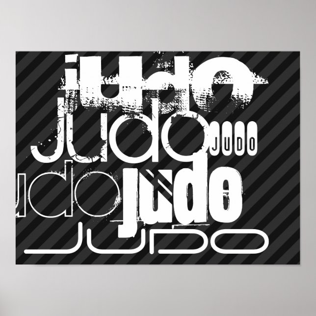 Judo; Schwarz und Dunkelgrau Streifen Poster (Vorne)