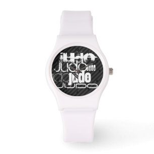 Judo; Schwarze u. dunkelgraue Streifen Armbanduhr