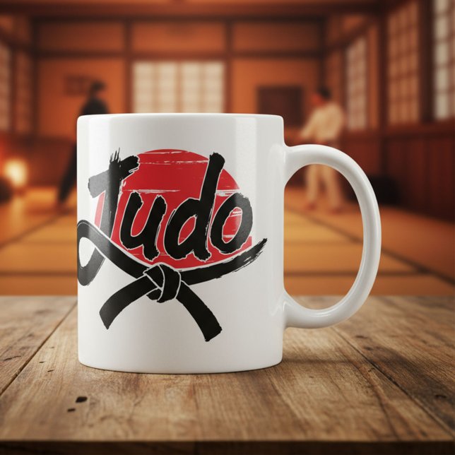Judo - Schwarzer Gürtel - aufgehende Sonne Kaffeetasse (Von Creator hochgeladen)