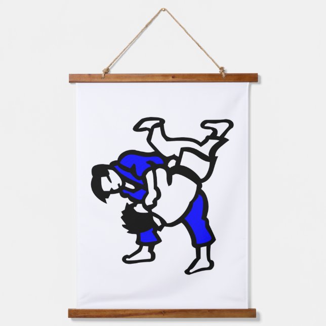 Judo Wandteppich Mit Holzrahmen (Vorderseite)