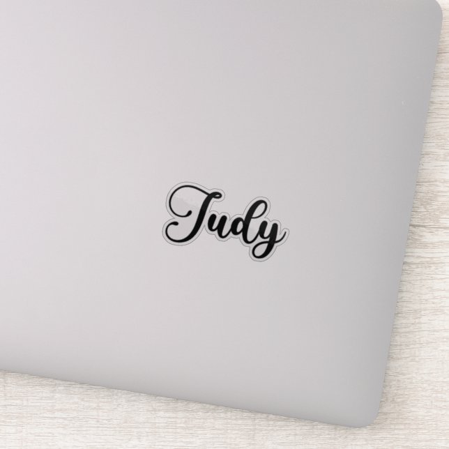 Judy Name - Handgeschriebene Kalligrafie Aufkleber (Detail)