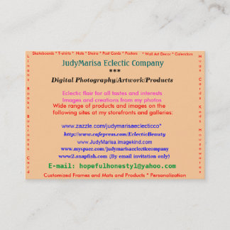 JudyMarisa Eclectic Company, Digital-Fotografie… Visitenkarte