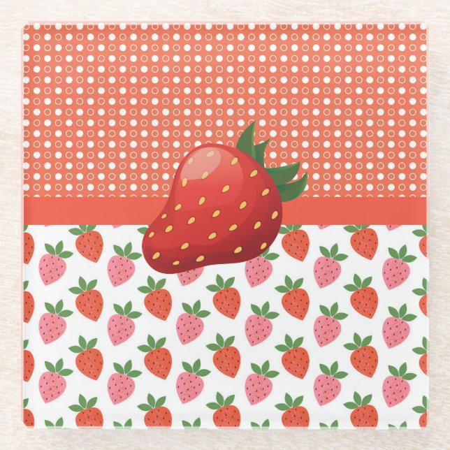 Juerful Juicy Strawberry Glasuntersetzer (Vorderseite)