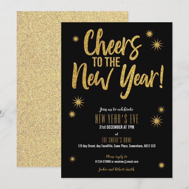 Juers Gold auf der Einladung zum Schwarzen Neujahr (Vorne/Hinten)
