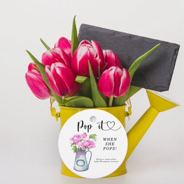 Jug der Blume Babydusche - Pop, wenn sie Pop macht Geschenkanhänger (Von Creator hochgeladen)