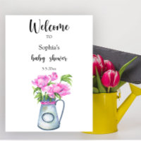 Jug der Blume Willkommen in der Babydusche