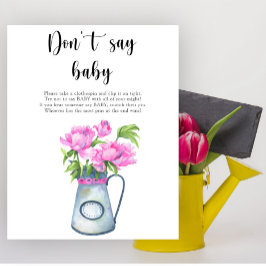 Jug of Blume Babydusche - Sag kein Babyposter Poster