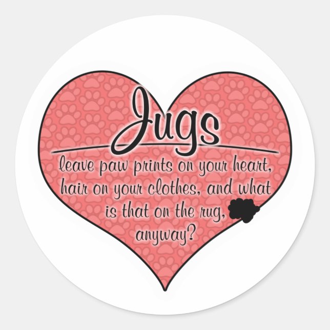 Jug Paw Prints Hunde Humor Runder Aufkleber (Vorderseite)