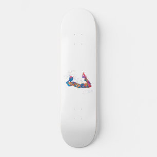Jugador de baloncesto acuarela skateboard
