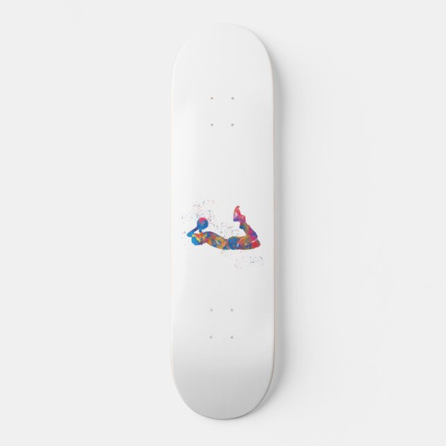 Jugador de baloncesto acuarela skateboard (Vorderseite)