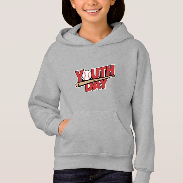 Jugend-Baseball-Geist Hoodie (Vorderseite)