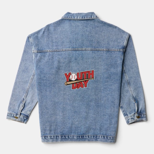 Jugend-Baseball-Geist Jeansjacke (Rückseite)