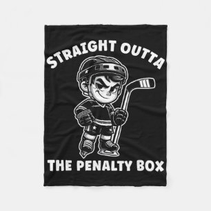 Jugend-Eishockey Funny Straight Outta Strafbank Fleecedecke