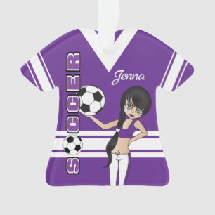 Jugend-Fußball-niedliches Mädchen   lila Ornament