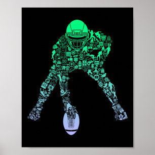 Jugend-Fußballbekleidungs-Center Spieler Trainer J Poster
