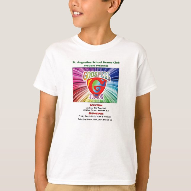 Jugend "Godspell Jr." Souvenir T - Shirt (Vorderseite)