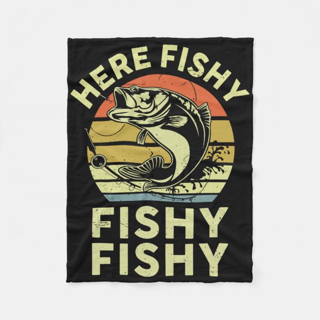 Jugend Hier fisch Shirt Kinder Kleinkind Männer Fu Fleecedecke (Vorderseite)