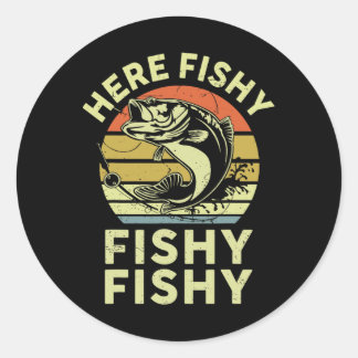 Jugend Hier fisch Shirt Kinder Kleinkind Männer Fu Runder Aufkleber