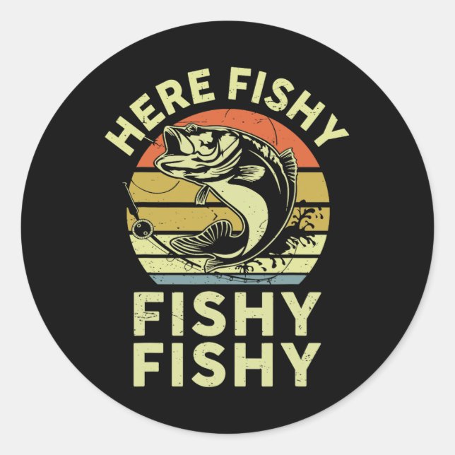 Jugend Hier fisch Shirt Kinder Kleinkind Männer Fu Runder Aufkleber (Vorderseite)