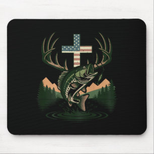 Jugend jagt Glauben Angeln Kreuz Tarndruck christl Mousepad