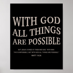 Jugend mit Gott alle Dinge sind möglich Christlich Poster