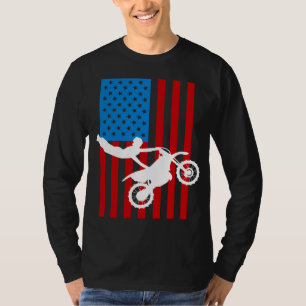 Jugend Motorrad USA Flag Dirt Bike Racing Kinder G T-Shirt