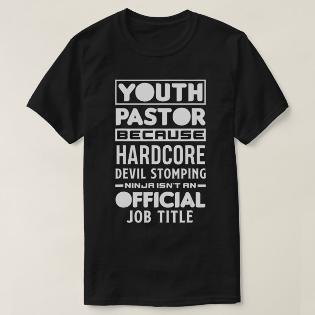 Jugend Pastor, weil Teufel Stomping Ninja Funny Yo T-Shirt (Design vorne)