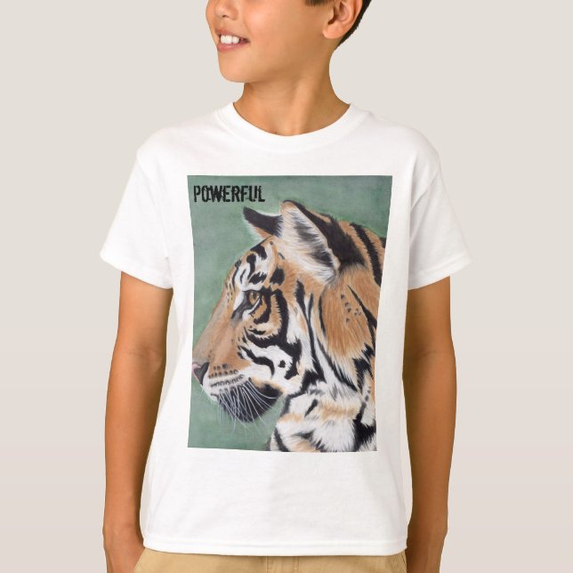 Jugend-T-Shirt leistungsfähiges Tiger-Jungen-Shirt T-Shirt (Vorderseite)
