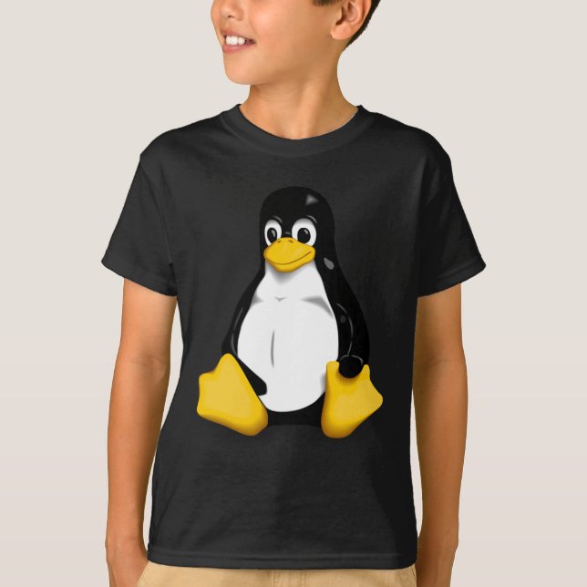 Jugend-T-Shirt Linuxs Tux T-Shirt (Vorderseite)