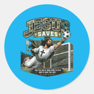 Jugend-Tarnanzug-Christen-Fußball-Jesus-rettet-rel Runder Aufkleber