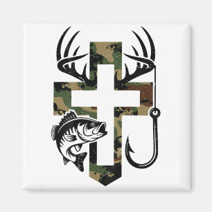 Jugend-Tarnung-Glaube-Jagd-Angeln-Kreuz-Haken-Chri Magnet