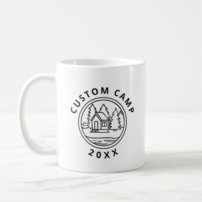 Jugendcamphütte auf Insel-Design Kaffeetasse (Links)