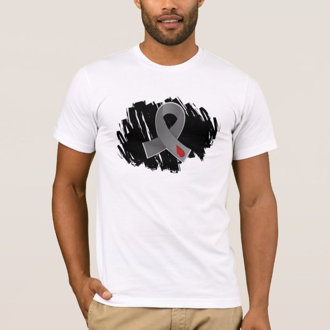 Jugenddiabetes-graues Band mit Gekritzel T-Shirt (Vorderseite)