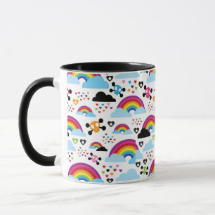 Jugendemo Regenbogen-Schädelhintergrund Tasse
