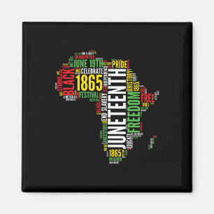 Jugendforum Afrika Karte Word Art Shirt Schwarzer Magnet