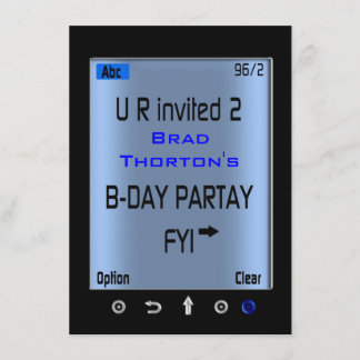 Jugendlich intelligentes Telefon simsen Einladung