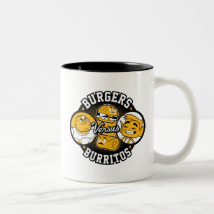 Jugendlich Titanen gehen!   Burger gegen Burritos Zweifarbige Tasse