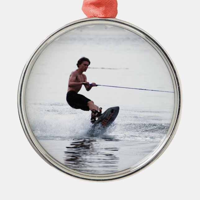 Jugendlich Wakeboarder-Verzierung Ornament Aus Metall (Vorne)