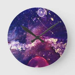 Jugendliche Aspirationen: Weltraum-Uhr Runde Wanduhr